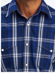 Pro Burke Classic Long Sleeve Snap Western Shirt In Sapphire