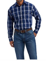 Pro Burke Classic Long Sleeve Snap Western Shirt In Sapphire - Sapphire