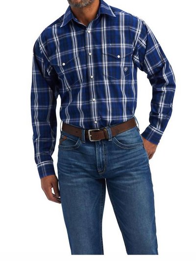 Ariat Pro Burke Classic Long Sleeve Snap Western Shirt In Sapphire product