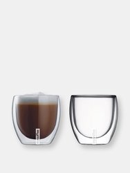 Mycoffee Double Wall Coffee Glasses (Set of 2, 3.4 Fl Oz)