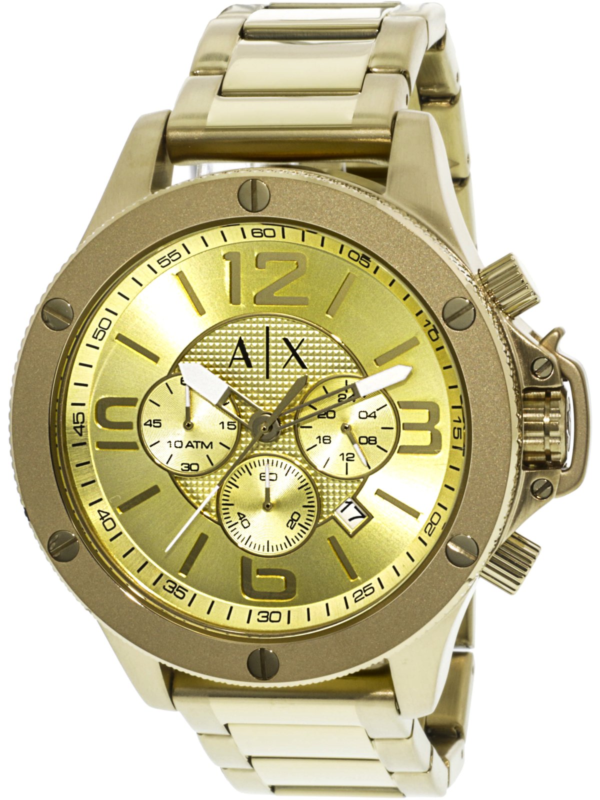 Armani Exchange Gold Mens AX1504 Gold Stainless Steel Plated