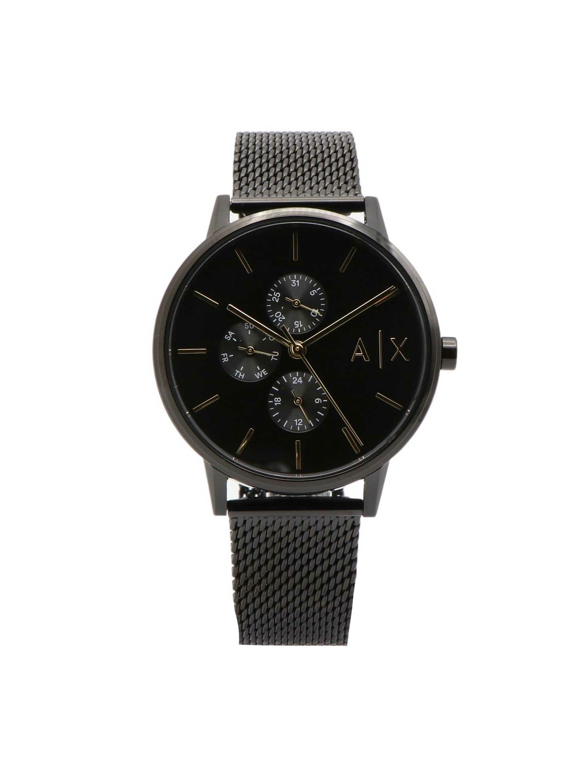 Armani Exchange Black Mens Cayde Mesh AX2716 Black Stainless-Steel