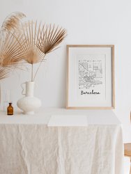 Barcelona Neighborhood Map Print