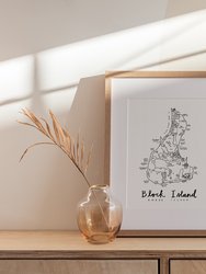 Block Island Map Print
