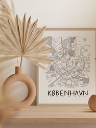 Copenhagen (Kobenhavn) Neighborhood Map Print