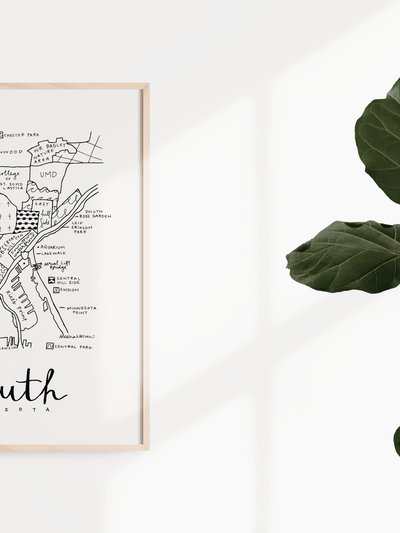 Art By Aleisha Duluth, MN Neighborhood Map Print product