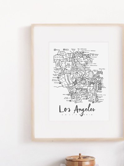 Art By Aleisha Los Angeles Neighborhood Map Print product