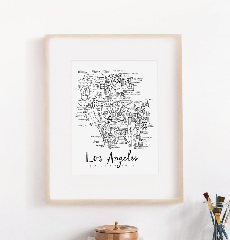 Los Angeles Neighborhood Map Print