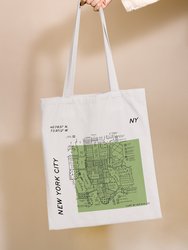 New York City Map Tote - White