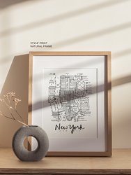 New York City Neighborhood Map Print