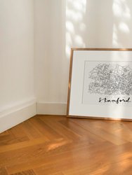 Stanford University Campus Map Print