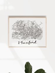 Stanford University Campus Map Print