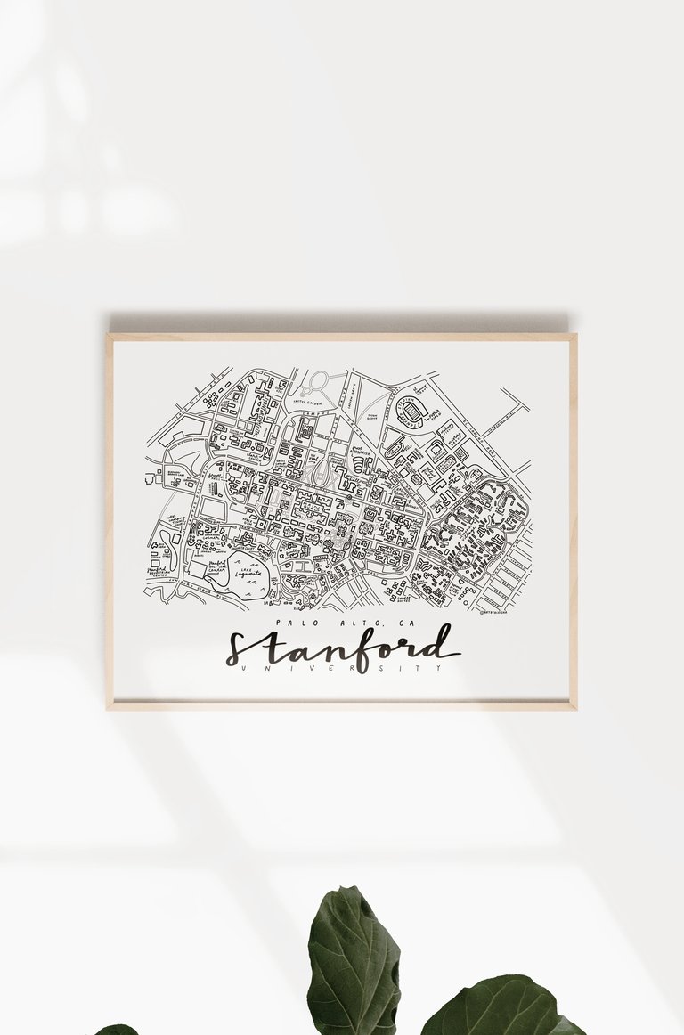 Stanford University Campus Map Print