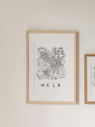 University Of California Los Angeles (UCLA) Campus Map Print