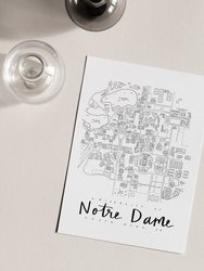 University Of Notre Dame Campus Map Print