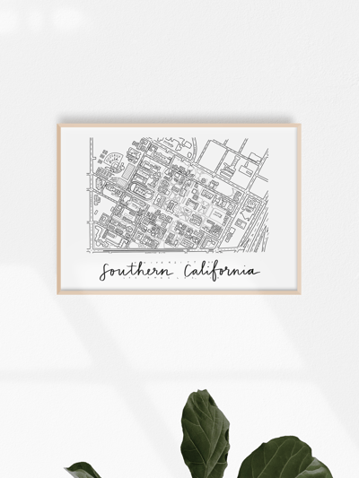 Art By Aleisha University of Southern California (USC) Campus Map Print product