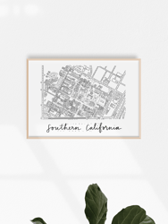 University of Southern California (USC) Campus Map Print