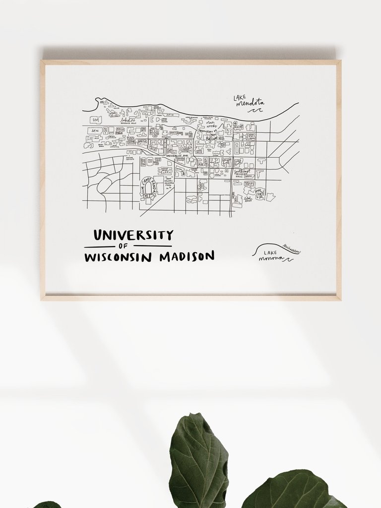 University of Wisconsin Madison Campus Map Print