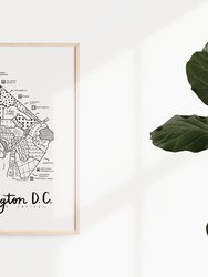 Washington D.C. Neighborhood Map Print