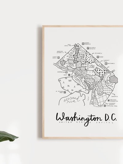 Art By Aleisha Washington D.C. Neighborhood Map Print product