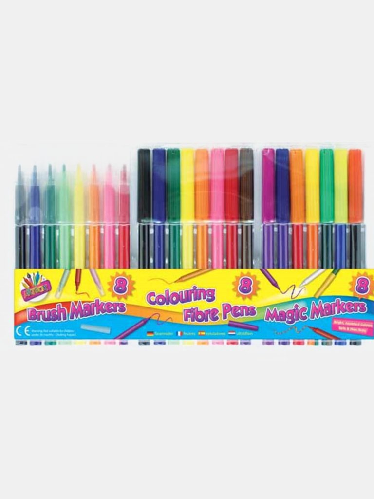 ArtBox Coloring Pens Set (Pack of 24) (Multicolored) (One Size) - Multicolored