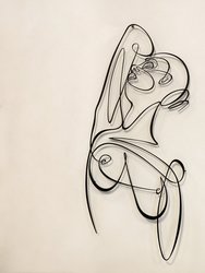 Woman Body Silhouette Metal Line Art - APT593
