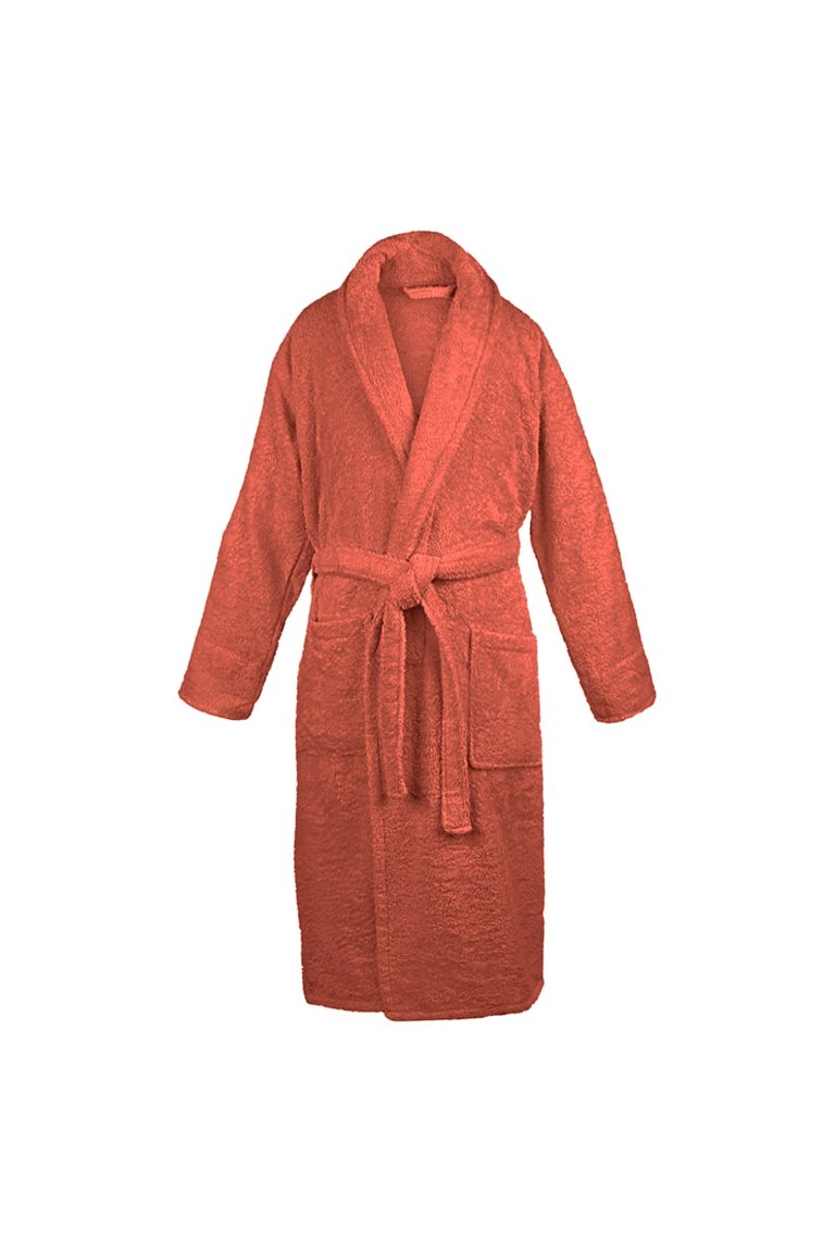 Unisex Adults Organic Bathrobe With Hood - Rose - Rose