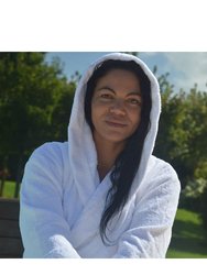 Unisex Adults Organic Bathrobe With Hood - White - White