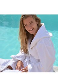 Womens/Ladies Deluxe Velour Bathrobe With Hood