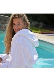 Womens/Ladies Deluxe Velour Bathrobe With Hood