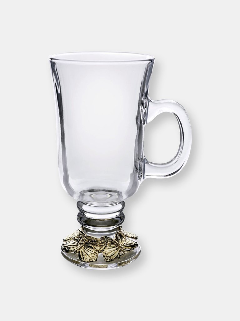 Butterfly 24 Gold Plated Glass Mug