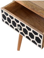 Bone Inlay Bedside with Tapered Legs
