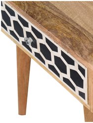 Bone Inlay Bedside with Tapered Legs