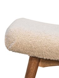 Boucle Cream Curved Bench