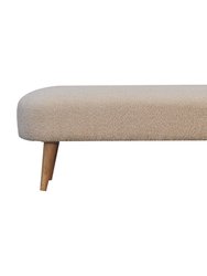 Boucle Hallway Bench - Light Brown and Cream