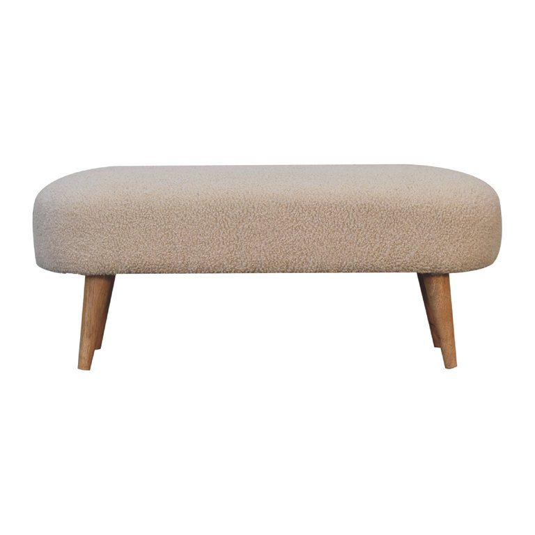 Boucle Hallway Bench - Light Brown and Cream