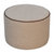 Boucle Round Footstool With Bufallo Leather Piping