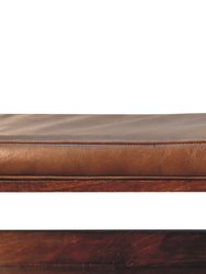 Chestnut Bench With Brown Leather Seatpad