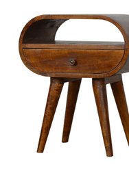 Chestnut Circular Bedside With Open Slot