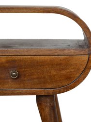 Chestnut Circular Bedside With Open Slot