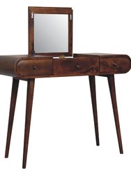Chestnut Dressing Table with Foldable Mirror