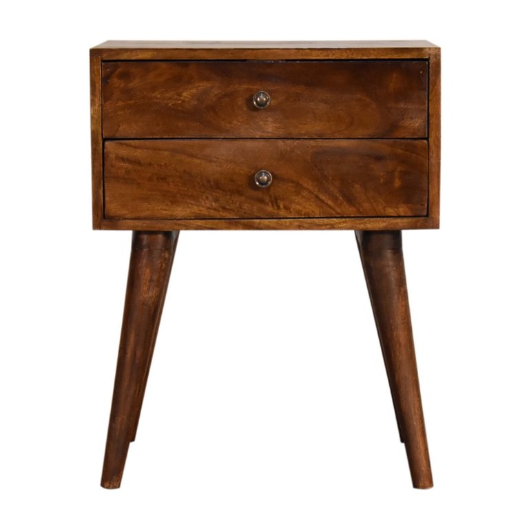 Chestnut Modern Solid Wood Nightstand - Brown