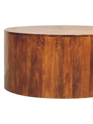 Chestnut Round Wooden Coffee Table - Brown