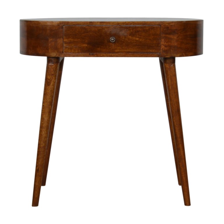 Chestnut Rounded Small Console Table - Brown