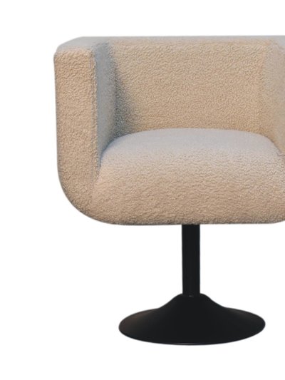 Artisan Furniture Cream Boucle Black Base Swivel Arm Chair product
