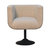 Cream Boucle Black Base Swivel Arm Chair - Cream
