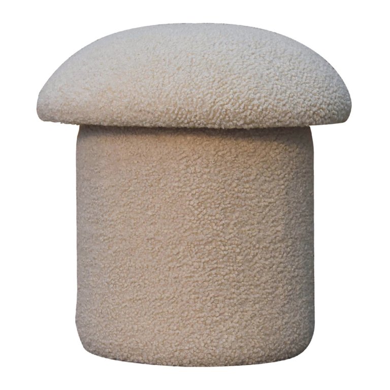 Cream Boucle Mushroom Footstool - Cream