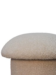 Cream Boucle Mushroom Footstool