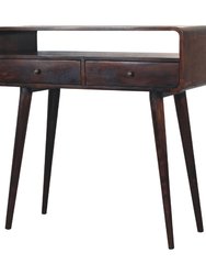 Curved Light Walnut Console Table
