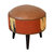 Durrie & Leather Mixed Footstool